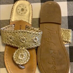 Girls gold glitter Jack Rogers size 2